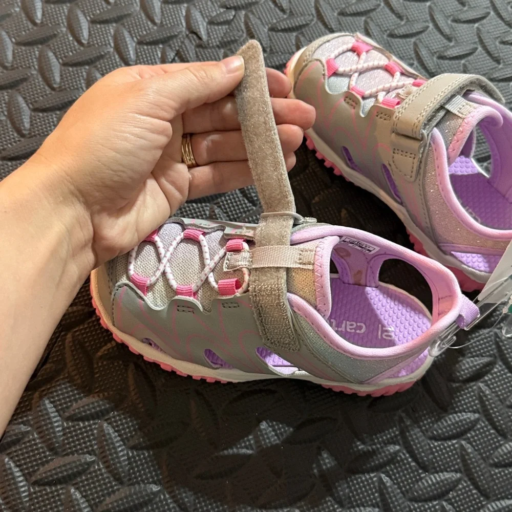 Carters Kwando Toddler Sport Sandal Gray 10 NEW